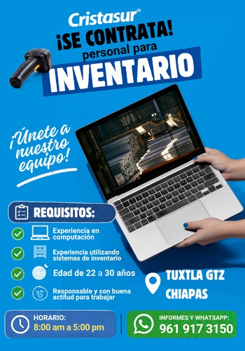 Vacante Inventario - Tuxtla Gutiérrez, Chiapas